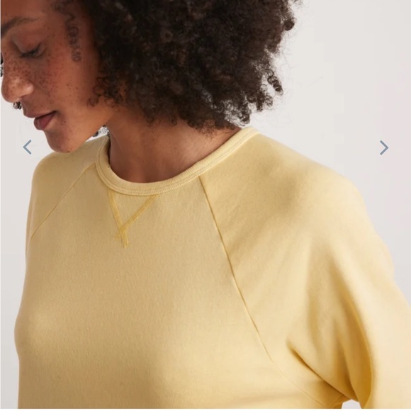 NWT Marine Layer Vintage Terry Sweatshirt pale banana - Picture 2 of 5
